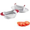 Westmark Affetta-pomodori e mozzarella con piattino e lame seghettate, Acciaio inox/Plastica, Bianco/Rosso, 11572260