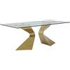 Kare Design tavolo Gloria, oro, vetro, 200x100cm, rettangolare, 8 persone, lussuoso, stravagante