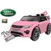 Auto elettrica macchina per bambini LAND ROVER DISCOVERY 12V 2 Posti in Pelle-Rosa