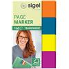 SIGEL HN614 Segnapagina adesivi, rimovibili, Film, 4 colori a blocchetto, 50x20 mm, 160 fg