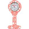 GIMA Orologio per infermieri - rotondo - fantasia bianco/rossa