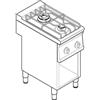 Tecnoinox Piano Cottura a Gas Modulare - Mod. PC4FG7 - Serie 74 - 2 Fuochi - Pot. 10,5 kW - Dim. 40x70x90 cm
