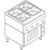 Tecnoinox Cucina a Gas con Forno Elettrico Ventilato Modulare - Mod. PF70G/6 - Serie 60 - 4 Fuochi - Pot. 13,2+2,5 kW - Dim. 70x60x85 cm