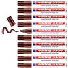edding Pennarello indelebile 3300, marrone, 10 pennarelli, punta a scalpello da 1 a 5 mm, asciugatura rapida, resistente all'acqua e alle sbavature, per cartone, plastica, legno, metallo, tessuto,