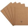 Clairefontaine 103536C - pacco da 5 Quaderni cuciti a filo Flying Spirit 96 Pagine avorio 14,8x21 cm 90g a righe, copertina in carta kraft marrone, motivi assortiti