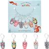NBEADS 6pz Marcapunti Uncinetto Gufo, 6 Colori Segnapunti di Smalto Ciondoli Charms con Chiusura A Moschettone per Maglieria Tessitura Accessori, la Creazione di Gioielli