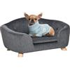 PawHut Cuccia per Cani di Taglia Piccola (Max 10kg) con Cuscino Lavabile, 70x47x30cm - Grigio Antracite|Aosom