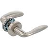 Amig - Set di maniglie con rosetta interna per porte | Mod. TARA | Ø53 mm | Quadretto da 8 mm | Design elegante e semplice | Acciaio inossidabile argento opaco