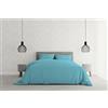 Italian Bed Linen Elegant Set Copripiumino Matrimoniale Microfibra, lavorato in Italia - Parure Copri Piumino - Sacco Piumone 250x200 cm con Patella e Federe Cuscino, Azzurro, Matrimoniale
