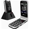 artfone C10 Telefono Cellulare per Anziani丨GSM Flip Telefoni Cellulari con Tasti Grandi丨2.4+1.77 Doppia Display丨Funzione SOS丨Doppia SIM丨Chiamata Rapida丨Batteria da 1300 mAh丨Base di Ricarica - Nero