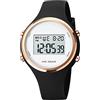 GBB Orologio digitale da donna, multifunzione, impermeabile, alla moda, colorato, sportivo, per donne, ragazze, studenti e donne, Black, Moderno