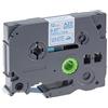 Nastro per etichettatrice compatibile Brother TZE-FA3 Fabric in tessuto trasferibile tramite stiratura da 12 mm (Rotolo 3 metri) BLU SU BIANCO