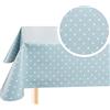 Home Direct Tovaglia in Tela Cerata plastificata Rettangolare 140 x 200cm Pois Piccolo Uovo d'anatra verde blu