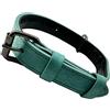 Oufusilk Collari per Cani, di Pelle Regolabile con Perforatore 4 Taglie con anello a D, Collare per Cani di Taglia Piccola, Media e Grande-verde,S