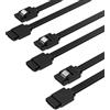 SABRENT Cavo dati SATA III SSD/HDD Hard Disk interno, (6 Gbit/s), PC, dritto con linguetta di blocco, per drive HDD/SSD/CD/DVD (Confezione da 3-50 cm) Nero (CB-SFK3)