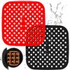 KKNE 2 tappetini in silicone friggitrice aria, accessori friggitrice senza olio, riutilizzabili, 21,5 cm (quadrato), per friggitrici da 3,5 L e 5,5 l, accessori Airfryer