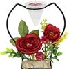 Flair Flower Portacandele decorativo in metallo con inserto in vetro, candela tealight e fiori artificiali, candelabro, accessorio per la casa, decorazione da tavolo, candele Avvento Pasqua, portacandele 3D