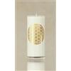 Magische Kerze, bianco, Fiore della vita, 14 centimetri, Bianco