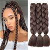 Gairyan Extension per Treccine Africane Extension Capelli Finti per Treccine Afro 60cm Ombre Kanekalon Treccia Capelli Sintetici Crochet Twist Jumbo Braids 3 Pezzi (Marrone Medio)