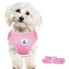 meioro Pettorina Cane Taglia Piccola e Guinzaglio per Cani Gatti Cuccioli,Imbracatura Cane Regolabile Traspirante Riflettente Imbottita in Morbida Rete,Gilet per Passeggiate Corsa (L, Rosa)