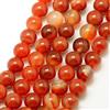 Perline di agata nastrata naturale, diametro 4 mm, 6 mm o 8 mm, finitura lucida o opaca, perline a forma di sfera, per la creazione di gioielli, bracciali, collane (8 mm, 15 pezzi, rosso lucido)