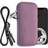 kwmobile Custodia in Neoprene con Zip per Smartphone - Portacellulare a Tracolla - Porta Cellulare da Collo Universale - Borsa Cover Telefono lavanda