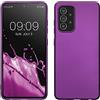 kwmobile Custodia Compatibile con Samsung Galaxy A52 / A52 5G / A52s 5G Cover - Back Case Morbida - Protezione in Silicone TPU Effetto Metallizzato viola metallizzato