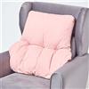HOMESCAPES Cuscino lombare ergonomico, cuscino di posizionamento supporto schienale in cotone, per sedia, poltrona e auto, rosa, 58 x 68 x 15 cm