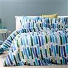 Caleffi 1000782 Cotone Smit Parure Completo Copripiumino per Matrimoniale Letto, Blu