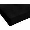 Italian Bed Linen Lenzuolo Sotto con Angoli Letto Singolo, Cotone, Made in Italy, Lenzuola 90x200 con Angolo elasticizzato 25cm, Nero