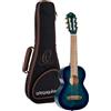 Ortega Guitars Travel Guitar elettro-acustica - Mini/Travel Series - Guitarlele 6 corde - Gig bag inclusa - Flamed Mahogany (RGLE18BLF)