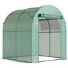 Outsunny Serra da Giardino a Tunnel con Porte e Finestre Avvolgibili in PE Verde, 180x180x200cm|Aosom
