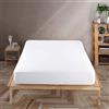 Vency Lenzuolo con Angoli Una Piazza e Mezza 140x200 cm Bianco Lenzuola 1 Piazza e Mezza in%100 Cotone 150g/m²