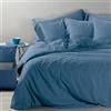 Caleffi 1005011 Cotone Vintage Parure Completo Copripiumino per Matrimoniale Letto, Blu