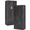 LEYAN Cover per Motorola Moto E7 Plus, Custodia Folio in Pelle Flip Wallet Libro Case con Portafoglio, Premium PU/TPU Magnetica Cover con Supporto di Stand/Carte Slot (Nero)