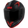 Givi casco integrale 50.9 Solid - NeroOpaco/Argento/Rosso taglia L