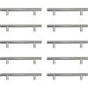 AwmnSrman 10 Pezzi Maniglie per Mobili da Cucina 128mm Armadietti Installazione fori in Acciaio Inossidabile da Argento