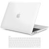 TECOOL Cover compatibile con MacBook Pro 16 Pollici 2020 2019 (A2141) con Touch Bar, Custodia Rigida Protettiva Sottile in Plastica e Copritastiera UE, Bianco Traslucido