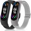 Oumida Cinturino Elastico per Xiaomi Mi Smart Band 6 /Mi Band 5, 2-Pezzi Regolabile Tessuto Sport Cinturini per Xiaomi Mi Band 6/Mi Band 5