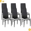 LANTUS Set 6 sedie impilabili Modello per Cucina Bar e Sala da Pranzo, Robusta Struttura in Acciaio Imbottita e Rivestita in Finta Pelle,6 pezzi (nero + bianco)