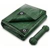 CoverUp! Telo impermeabile verde 2.0 x 3.0 120 g/m² con 12 m corda e occhielli in alluminio - resistente ai raggi UV e strappi - copertura esterna universale