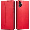 OKZone Cover per Samsung GalaxyA04S / A13 5G / A13 4G / M13 5G, Custodia Flip Pelle Portafoglio Magnetica Libro [Slot Schede], Silicone TPU Bumper Wallet Supporto Cover, Antiurto [Kickstand] (Rosso)