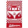 BRISA VW Collection - Volkswagen Asciugamano per Spiaggia, Bagno, Sauna e Telo Mare nel Design del Camper T1 Bus (Righe Samba/Rosso)