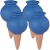 Relaxdays Set Irrigazione a Goccia, 4X Coni Irrigatori per Piante, per Piantine e Fioriere, Annaffiatura Automatica, Blu