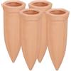 Relaxdays Set Irrigazione a Goccia, Set 4 Coni Irrigatori Bottiglie in Plastica 1,5 L, HLP: 15 x 5,5, x 5 cm, Terracotta