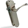 Amig - Set di maniglie in alluminio con placca quadrata - 240x45 mm - 122 mm - Perno quadro 8 mm - Senza foro chiave - Maniglie per porte interne ed esterne - Alluminio con finitura nichel spazzolato