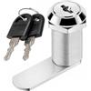 KeyMet Serratura per Armadio a Leva KeyMet 30 mm Universale Cilindro mobili Lucchetto Cassetta Postale Argento