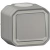 Legrand - Push-up luminoso impermeabile Plexo 10A fornito completo di spia per montaggio in apparente grigio