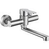 HomeLava Rubinetto Lavello Cucina a Muro Rubinetto per Cucina da Parete Girevole a 360 °, Acciaio inossidabile 304, Tubo Rotante 18cm