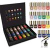 Beauty4Britain Set di Smalti Opachi - 18 Colori in una Scatola di Lusso Nero e Oro con Chiusura Magnetica, Boccette in Vetro Satinato e Tappi Dorati - Formula Senza Gel - Marchio 100% Britannico